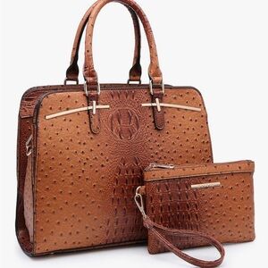 Stylish Tan Leather Laptop Bag Set
